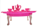 LittleKelly 13 Pcs Barbie Sized Tableware Playset Kitchen Set Cooking Kitchenware - Pink