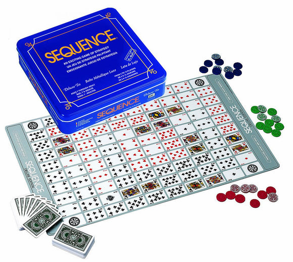 Jax Ltd. Deluxe Sequence Tin (Trilingual) Family Board-Game